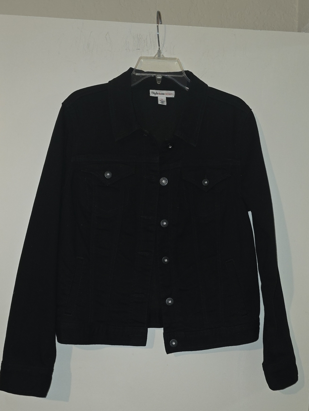 Style & Co. Black Denim Trucker Jacket